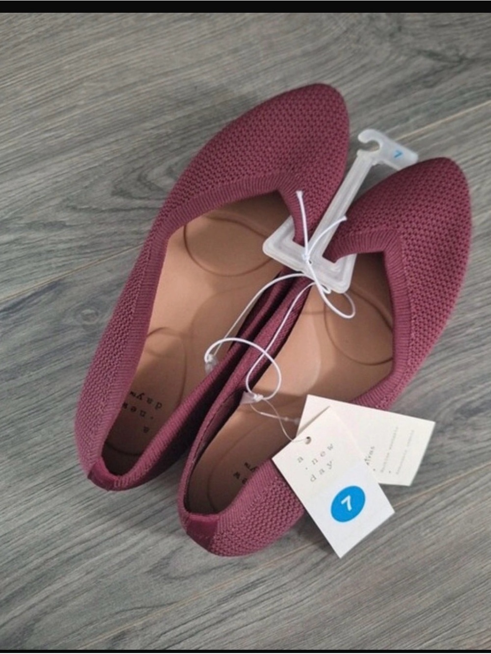 a new day Mauve Knit Pointed-Toe Flats